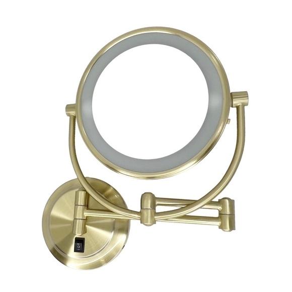 Kimball & Young Magnifying LED Lighted Makeup Mirror Brushed Brass Hardwired - Picture 5 of 16